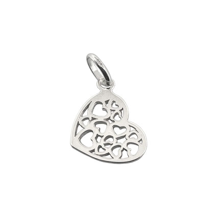 14mm Hearts in Heart Sterling Silver Pendant