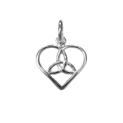 14mm Trefoil Heart Pendant Sterling Silver