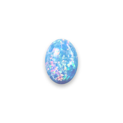 14x10mm Lab-Grown Opal Cabochons: Cornflower Blue