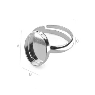 14x10mm Adjustable Ring Sterling Silver