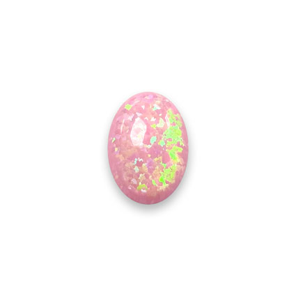 14x10mm Lab-Grown Opal Cabochons: Pink Opal