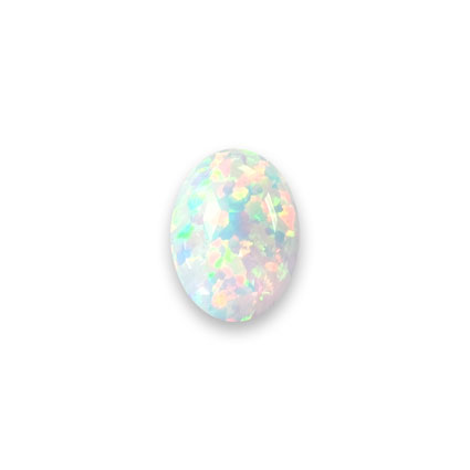 14x10mm Lab-Grown Opal Cabochons: White Opal