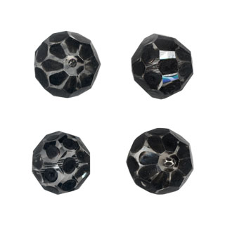 14x10mm Hand Painted Facet Glass Beads Black
