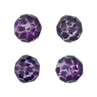 14x10mm Hand Painted Facet Glass Beads Purple