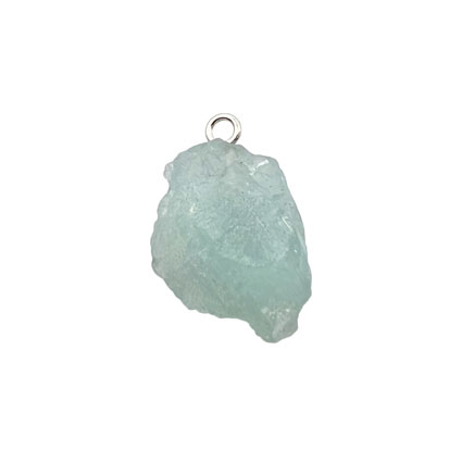 15-20mm Raw Aquamarine Gemstone Pendant Sterling Silver