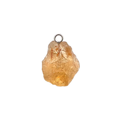 15-20mm Raw Citrine Gemstone Pendant Sterling Silver
