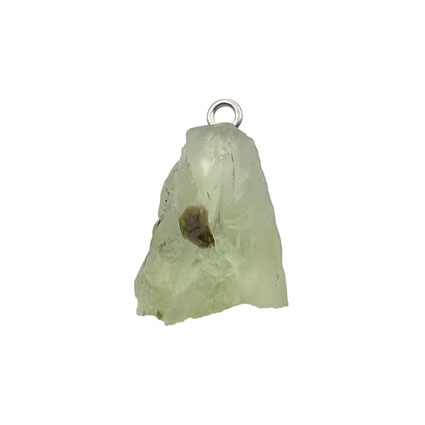 15-20mm Raw Prehnite Gemstone Pendant Sterling Silver