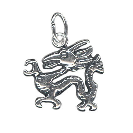 15mm Chinese Dragon Sterling Silver Charm