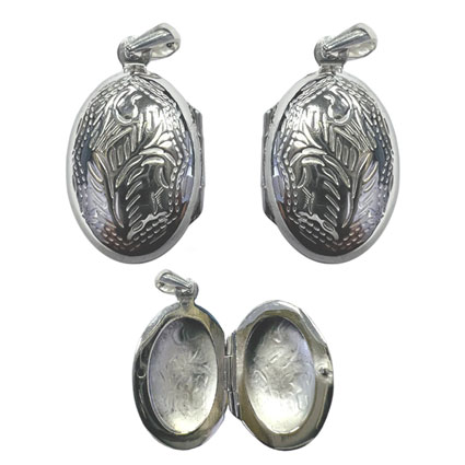 15x25 Oval Locket Sterling Silver