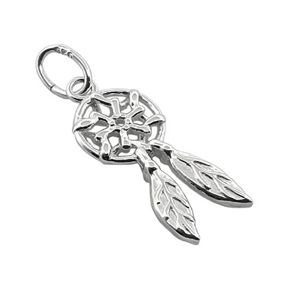 16mm Mini Dreamcatcher Charm Sterling Silver