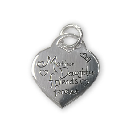 16mm Mother/Daughter Heart Pendant Sterling Silver