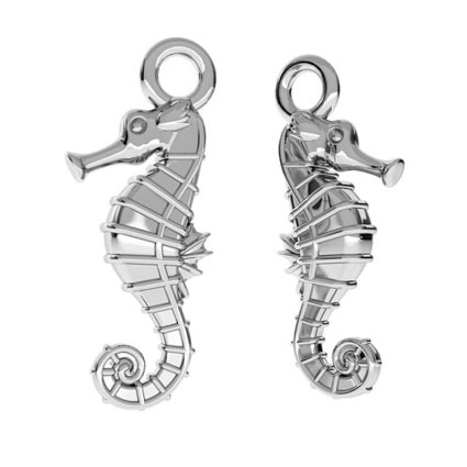 16mm Seahorse Charm Sterling Silver