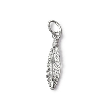 17mm Feather Charm Sterling Silver
