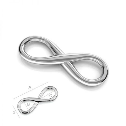 17.5x4mm Infinity Ring Sterling Silver