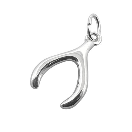 17mm Wishbone Sterling Silver Charm