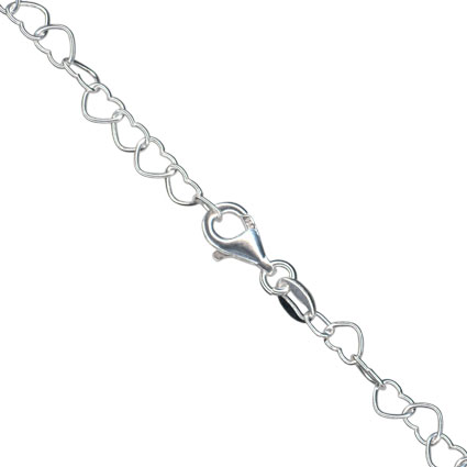 18"5mm Heart Chain Sterling Silver
