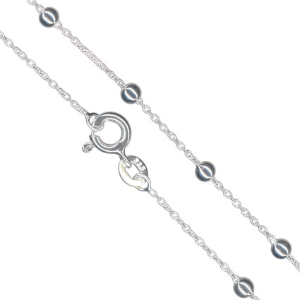 18"(16+2"ext) 3mm Satellite Bead Chain Sterling Silver