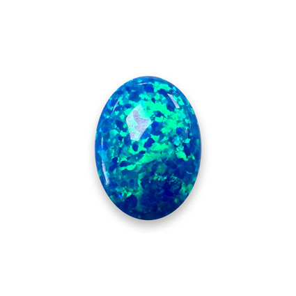 18x13mm Lab-Grown Opal Cabochons: Pacific Blue