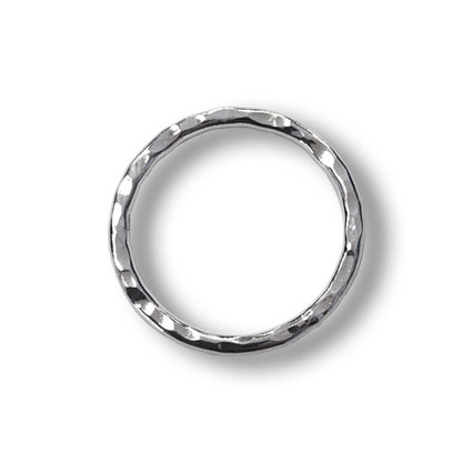 18.5mm Hammered Washer Ring Sterling Silver