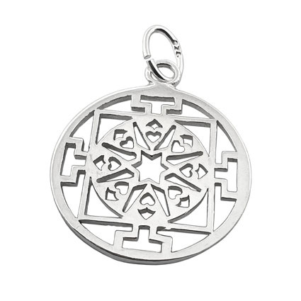 18mm Filigree Circle Sterling Silver Charm