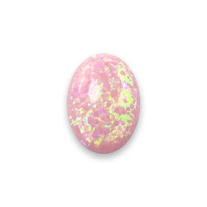 18x13mm Lab-Grown Opal Cabochons: Pink Opal