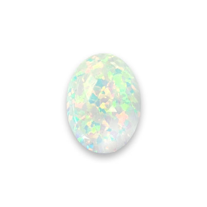 18x13mm Lab-Grown Opal Cabochons: White Opal