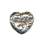 20mm Med. Heart Beads Antq. Silver