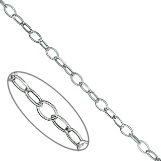 Deluxe Plated Brass Chain Oval Trace 2.55x3.6mm SP