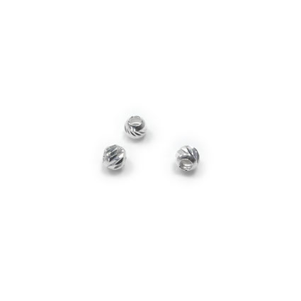 2.5mm Bar Cut Round Beads Sterling Silver