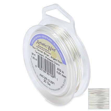 20ga(0.8mm) Artistic Wire 7.6m: Tarn-Resist Silver