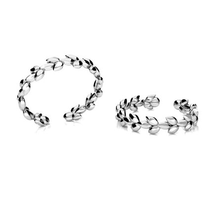20mm Leaf Wreath Adjustable Ring STS