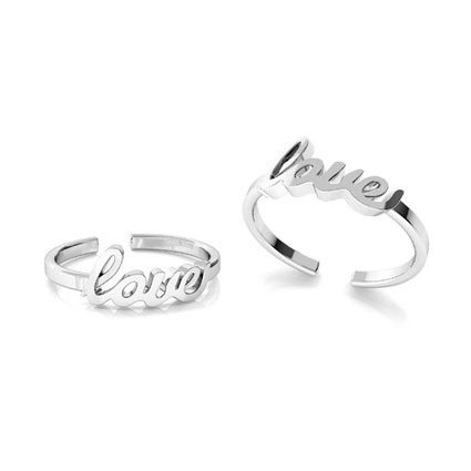 19mm Love Adjustable Ring Sterling Silver