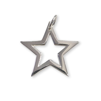 20mm Open Star Pendant Sterling Silver