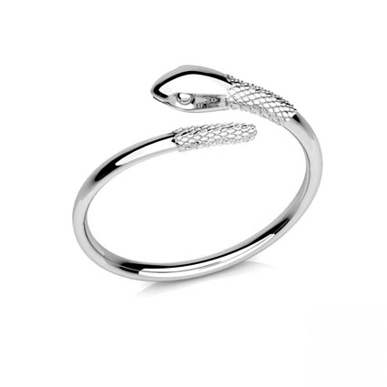 19mm Snake Adjustable Ring Sterling Silver