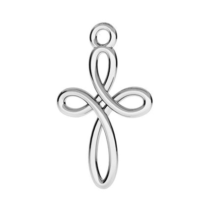 19mm Eternity Cross Charm Sterling Silver