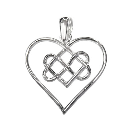 22mm Infinity Knot Heart Pendant Sterling Silver