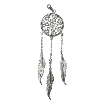 22x83mm Dreamcatcher Pendant Sterling Silver