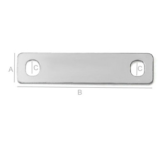 6x25mm Bracelet Plate Sterling Silver