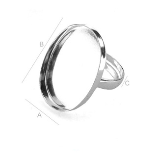 25x18mm Adjustable Ring Sterling Silver