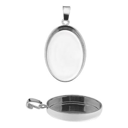25x18mm Bezel Pendant w/bail Sterling Silver