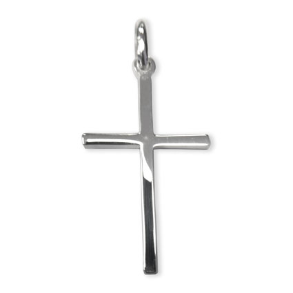 26mm Plain Cross Pendant Sterling Silver