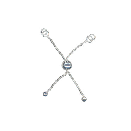 50mm(2") Adjustable Ball Slider Round Box Chain Ends St.Silver