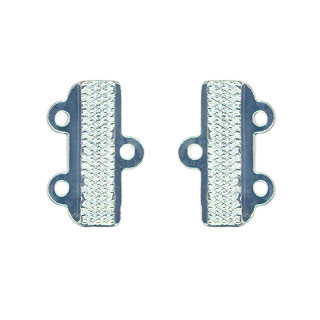 2 Row Bar End 14mm Silver Plated