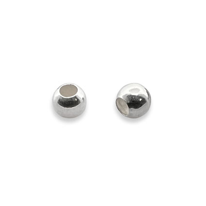 2.5mm Round Beads Sterling Silver - India