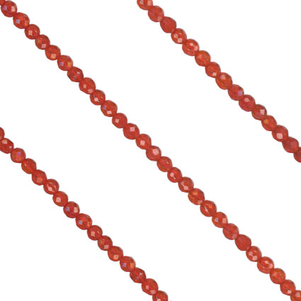 2mm Facet Round Carnelian Beads - 16