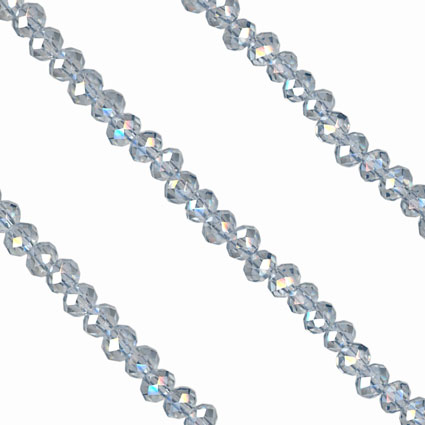 2x3mm Facet Rondelle Glass Beads: Crystal Lagoon