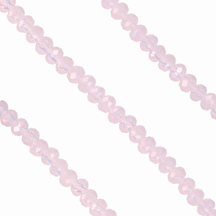2x3mm Facet Rondelle Glass Beads: Rose Opal