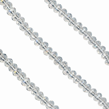 2x3mm Facet Rondelle Glass Beads: Crystal