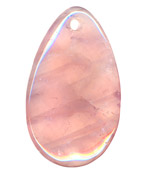 35x60mm Plain Teardrop Pendant Rose Qtz