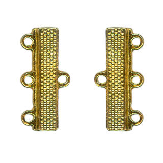3 Row Bar End 14mm Gold Plated